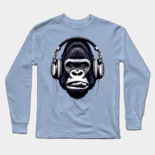 Headphone Gorilla Long Sleeve T-Shirt